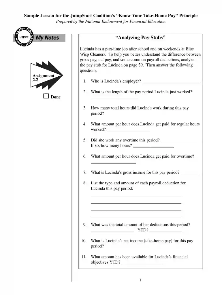 sample lesson for the jump tart coalition answers Preview on Page 1