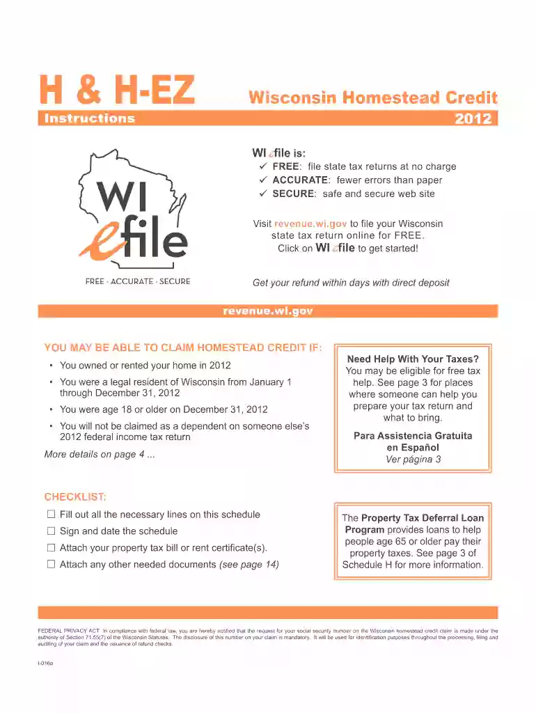 h ez form 2012 Preview on Page 1