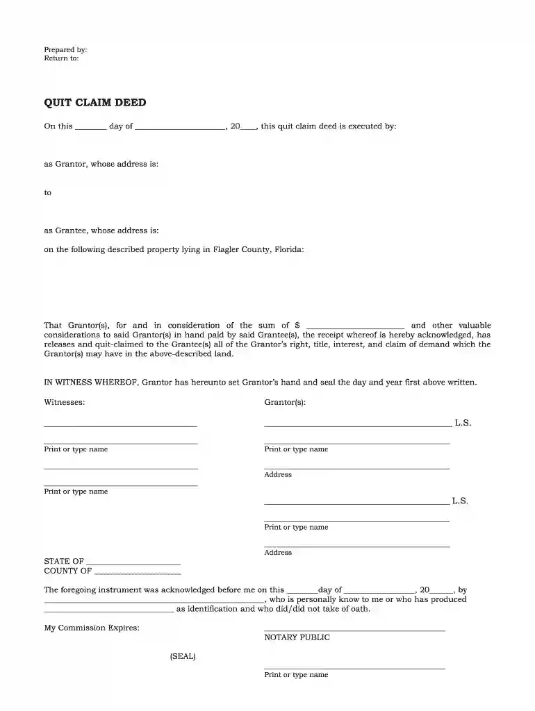 florida quit claim deed Preview on Page 1