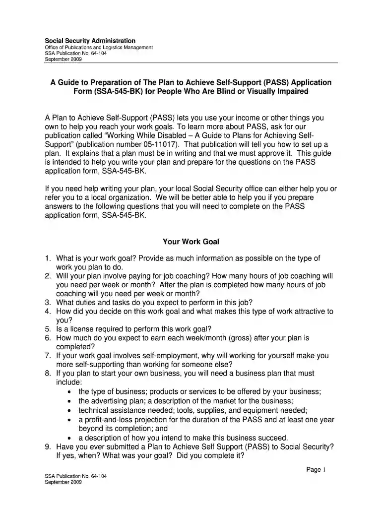 self support application Preview on Page 1