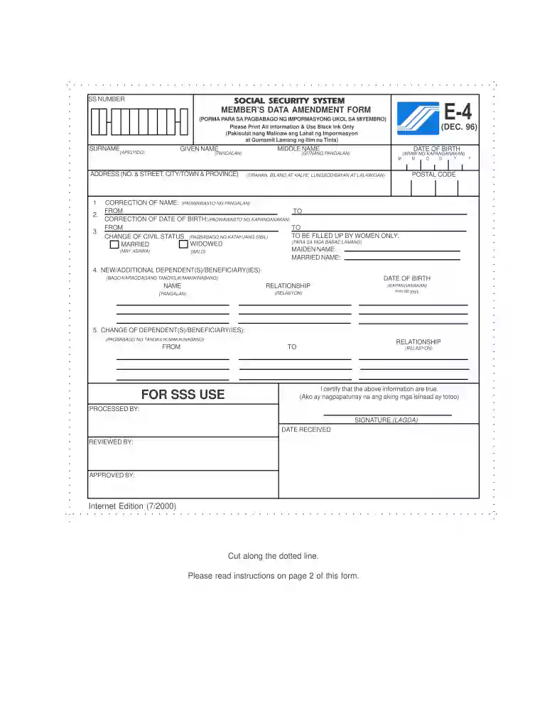 how to change status in sss Preview on Page 1
