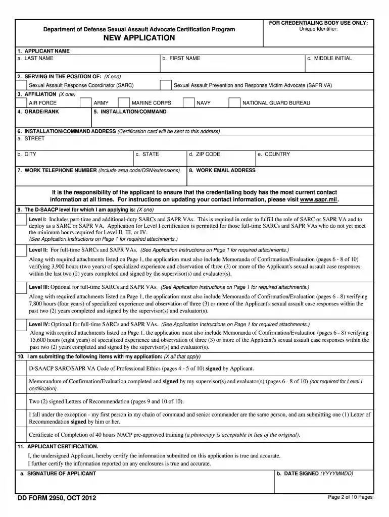 dd form 2950 Preview on Page 1