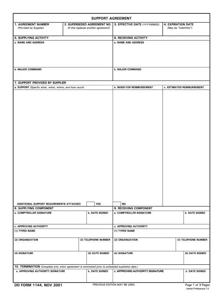 dd form 1144 Preview on Page 1