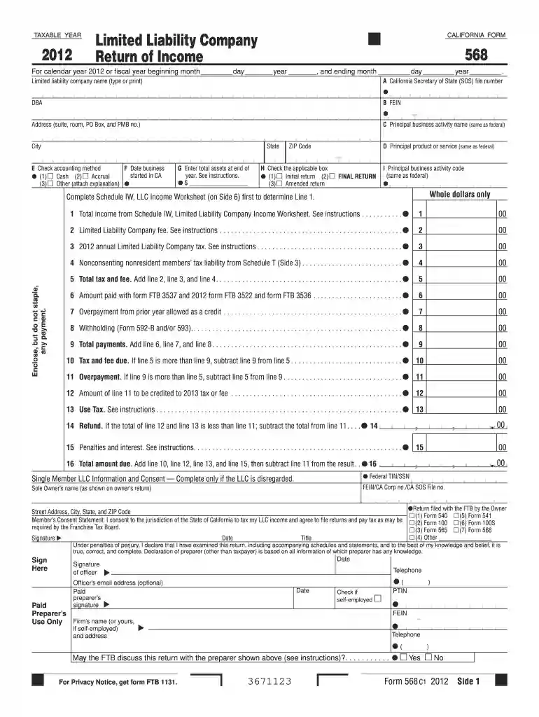 2012 form 568 Preview on Page 1