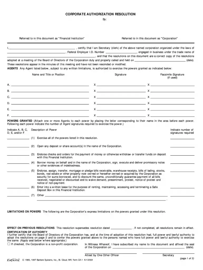 resolution form Preview on Page 1