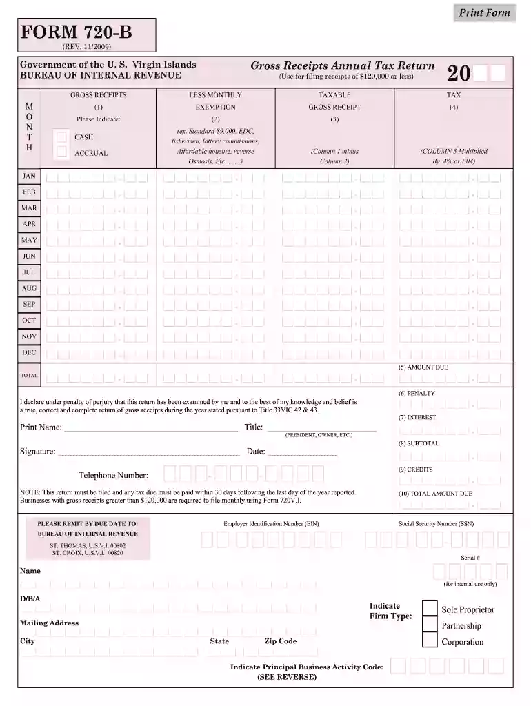 720 vi 2009 form Preview on Page 1