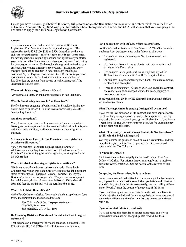 business tax declaration 2003 form Preview on Page 1