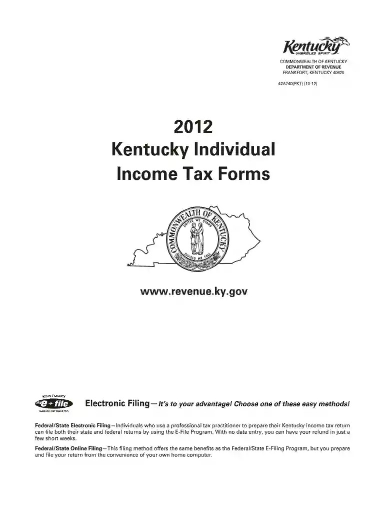 2012 Kentucky Individual Income Tax Forms - Kentucky: Department Preview on Page 1