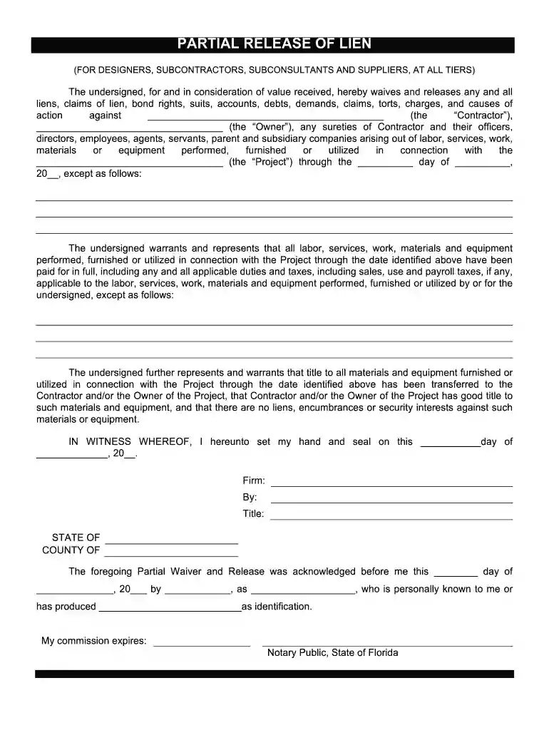 partial lien waiver form pdf Preview on Page 1
