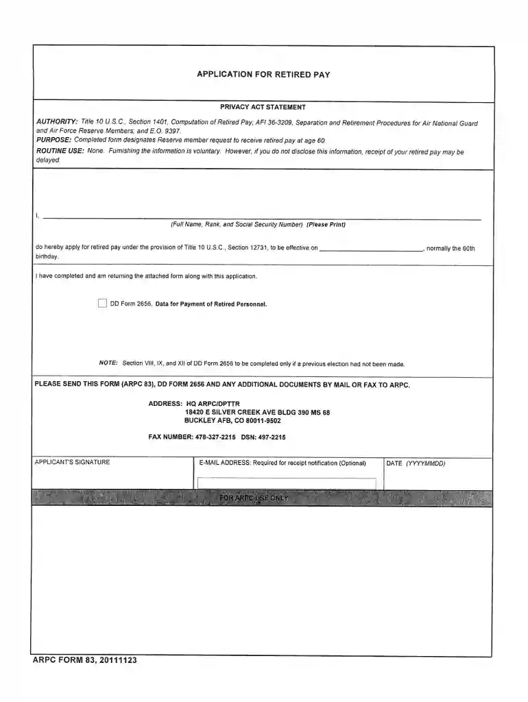 arpc form 83 Preview on Page 1