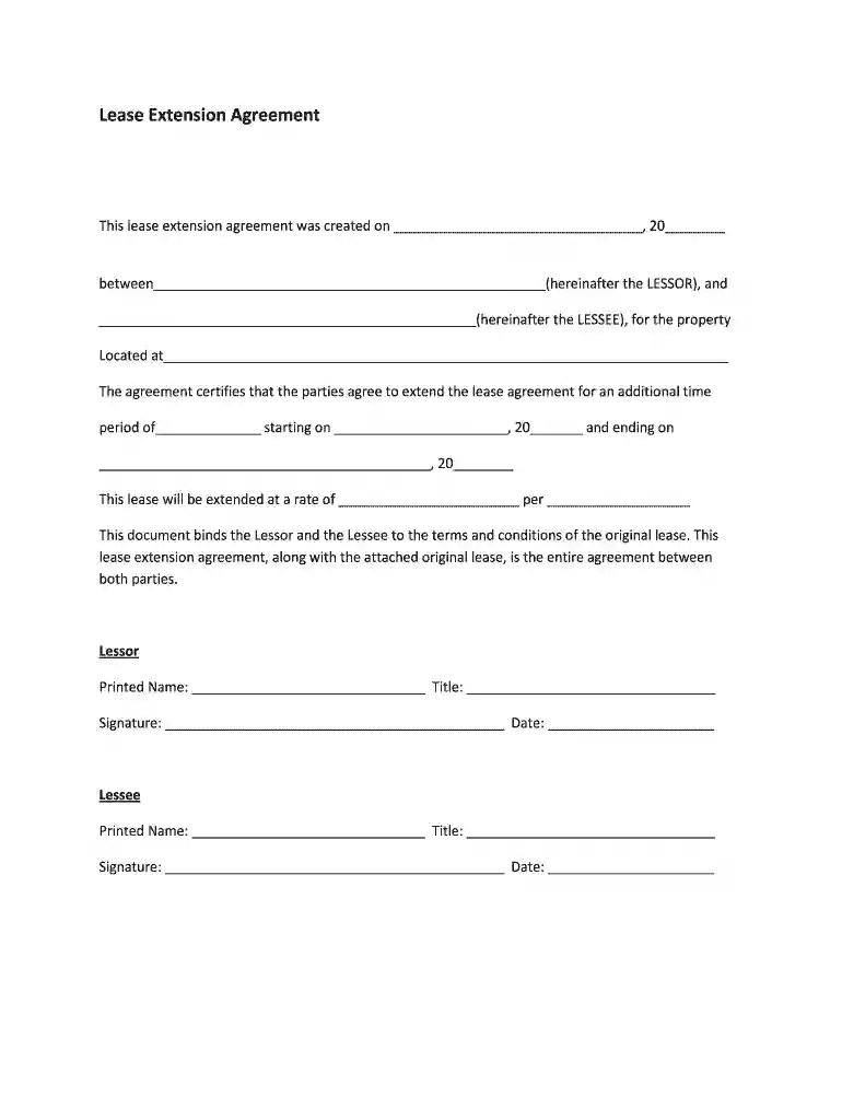 ontario lease extension form Preview on Page 1