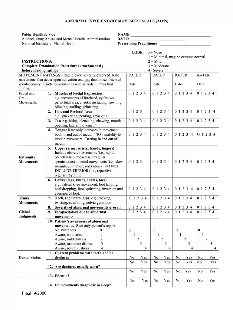 aims screening tool Preview on Page 1