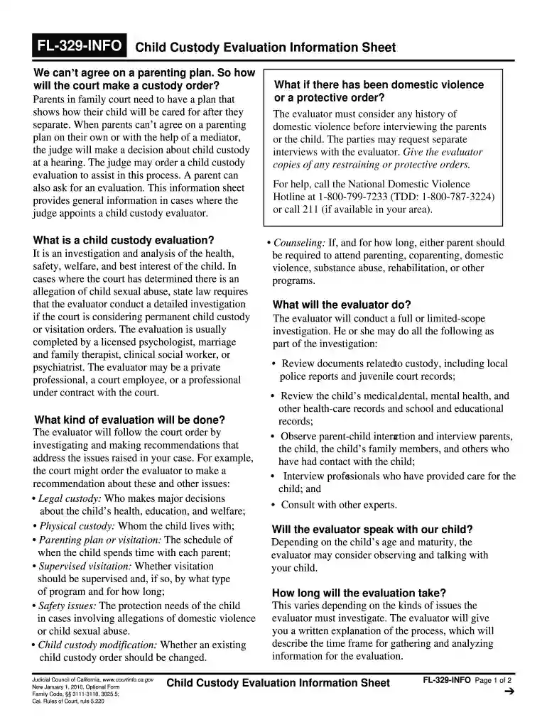 custody sheet Preview on Page 1