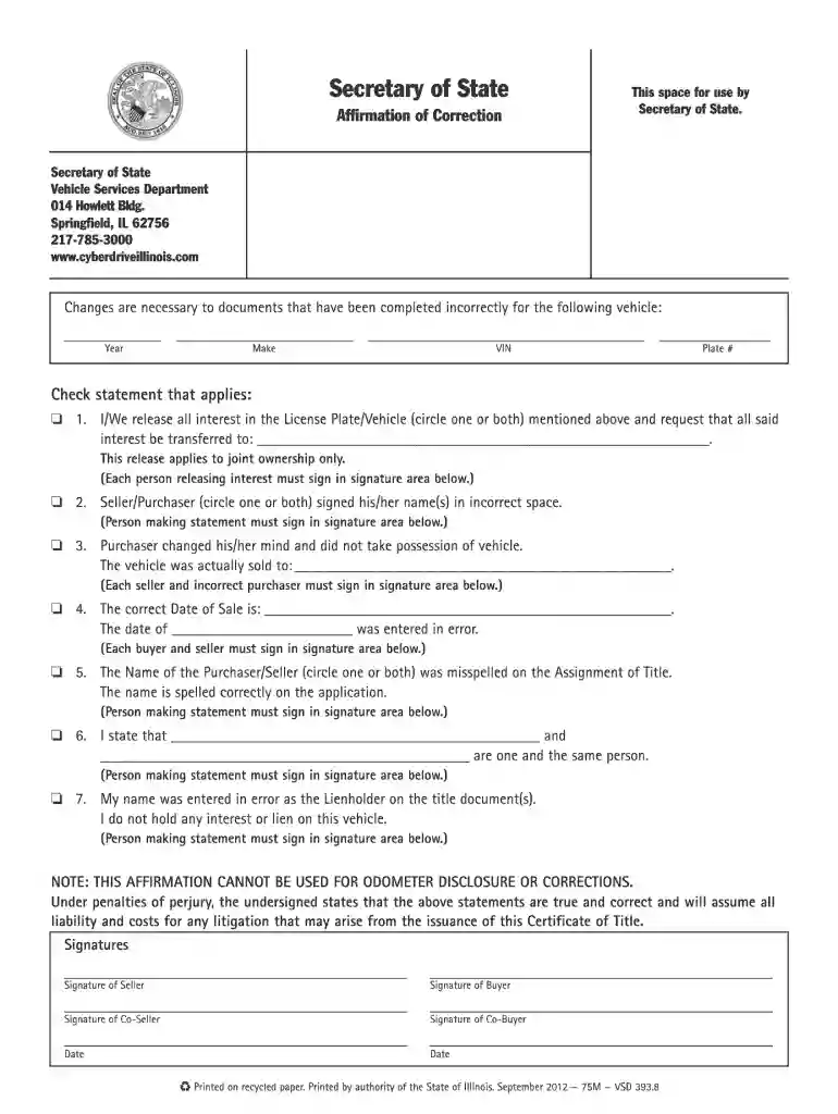 affirmation of correction Preview on Page 1