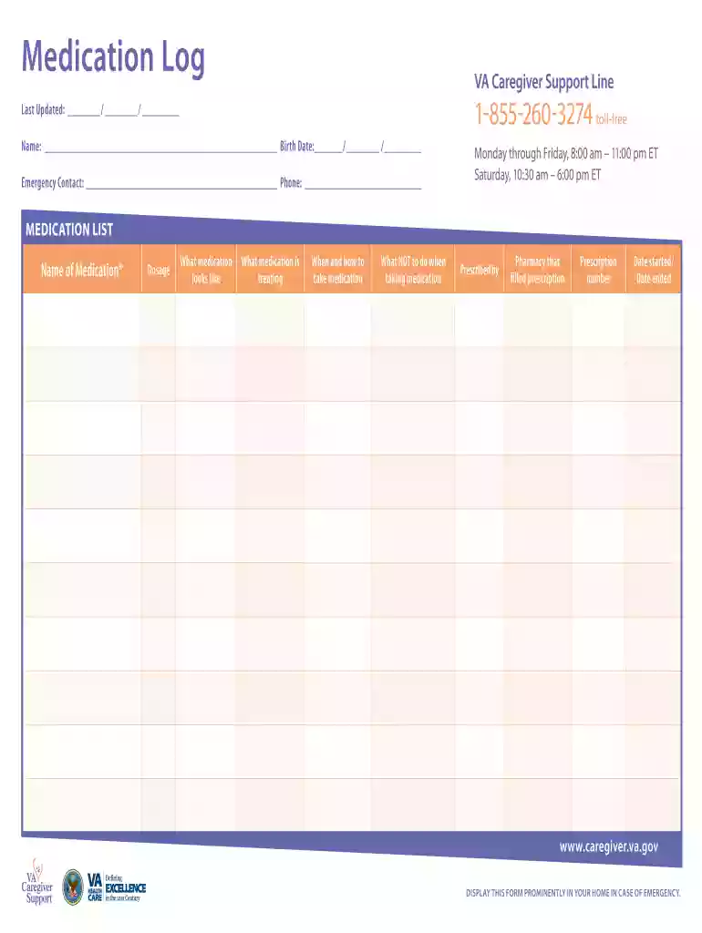 medication log sheet pdf Preview on Page 1