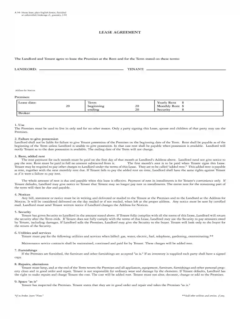 landlord agreement Preview on Page 1