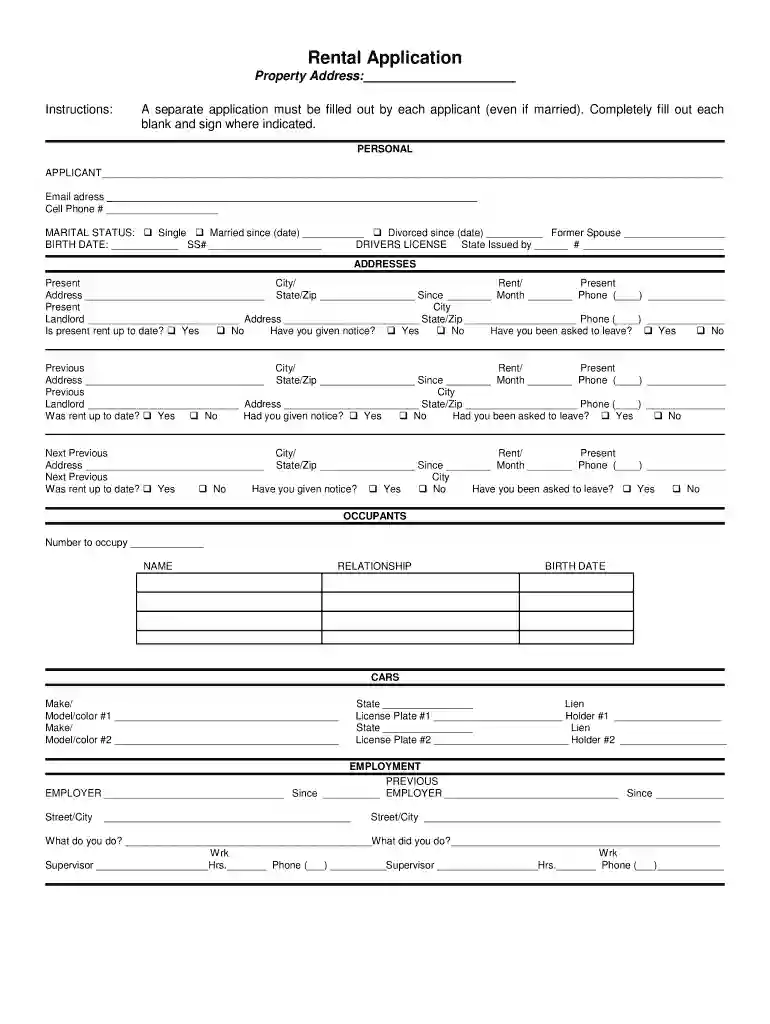 fill out apartment application online Preview on Page 1