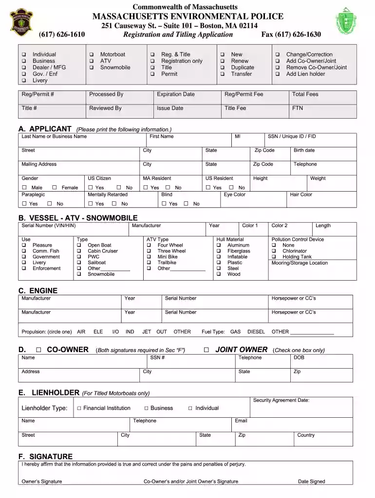 registration and title application Preview on Page 1