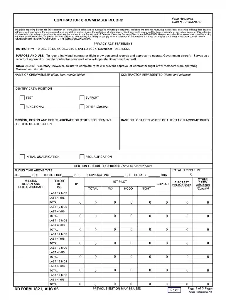 dd 1821 Preview on Page 1