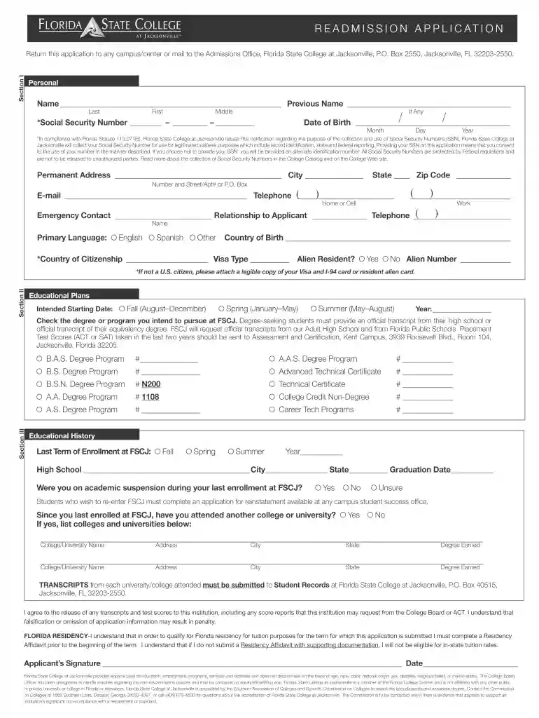 fscj application login Preview on Page 1