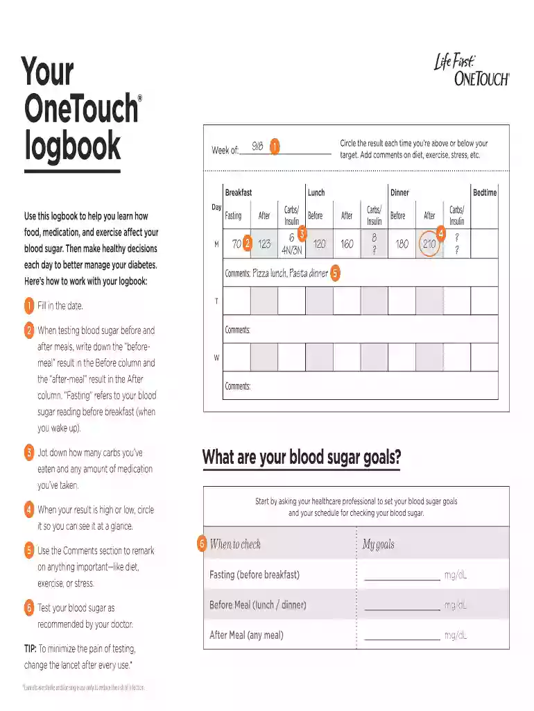 onetouch logbook free Preview on Page 1