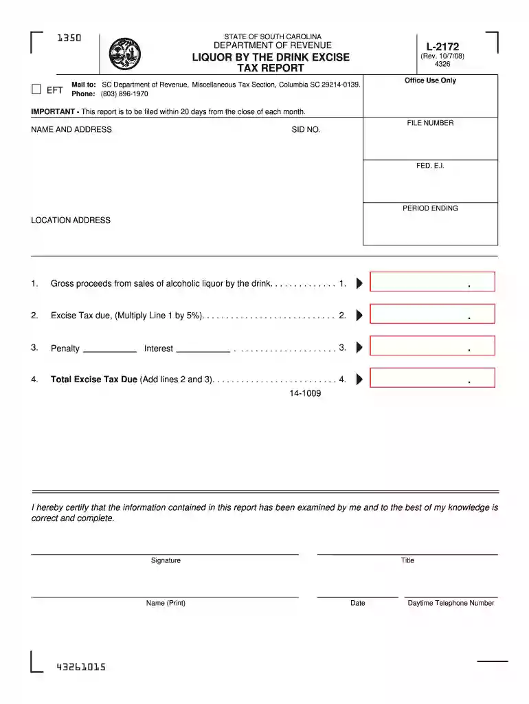 sc excise tax form 2008 Preview on Page 1