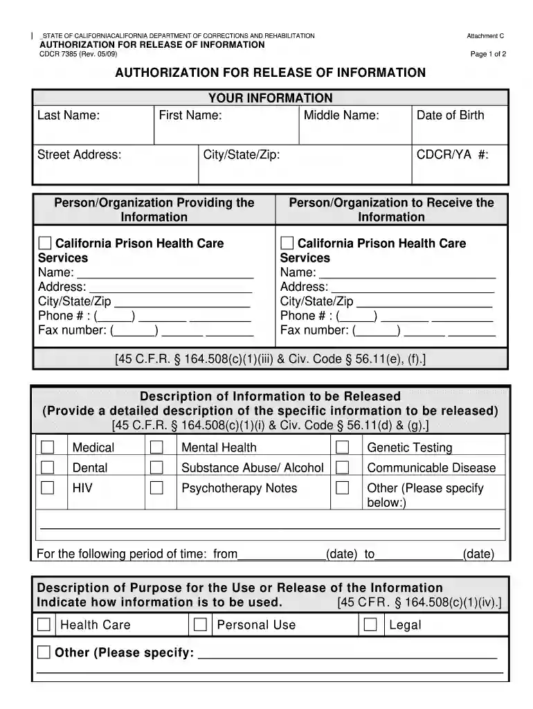 cdcr 7385 Preview on Page 1