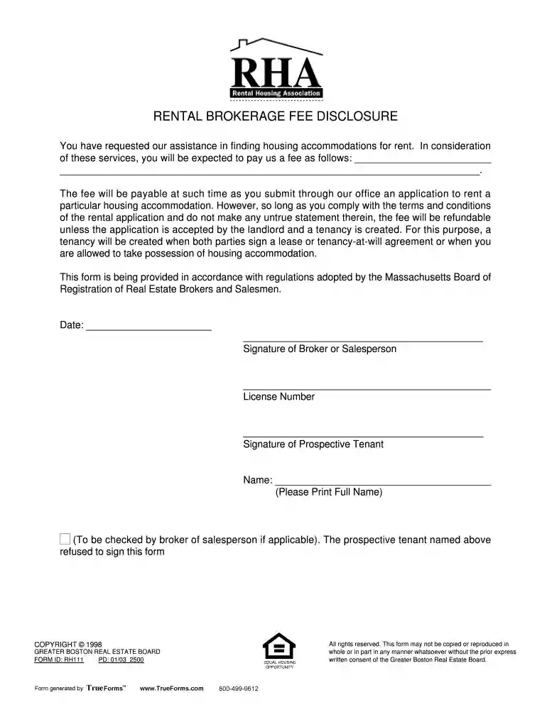 broker fee disclosure form Preview on Page 1