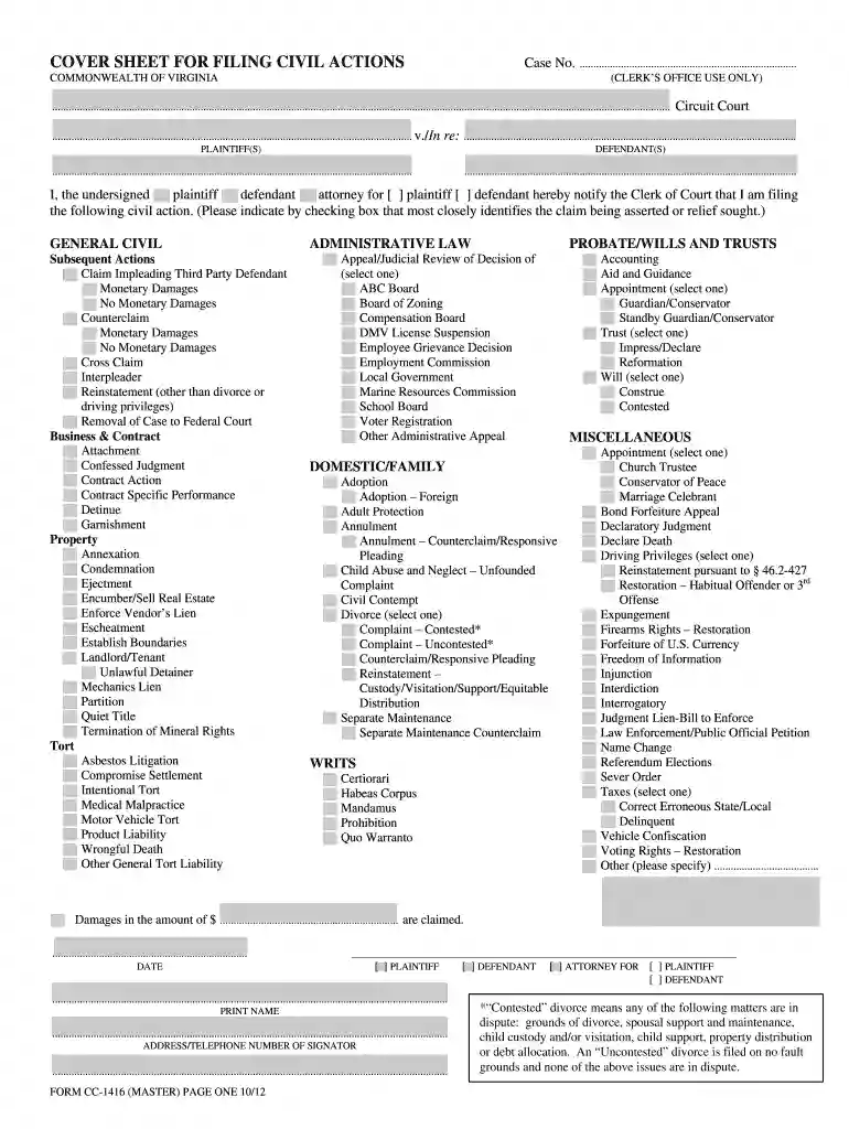 cc 1416 2012 form Preview on Page 1