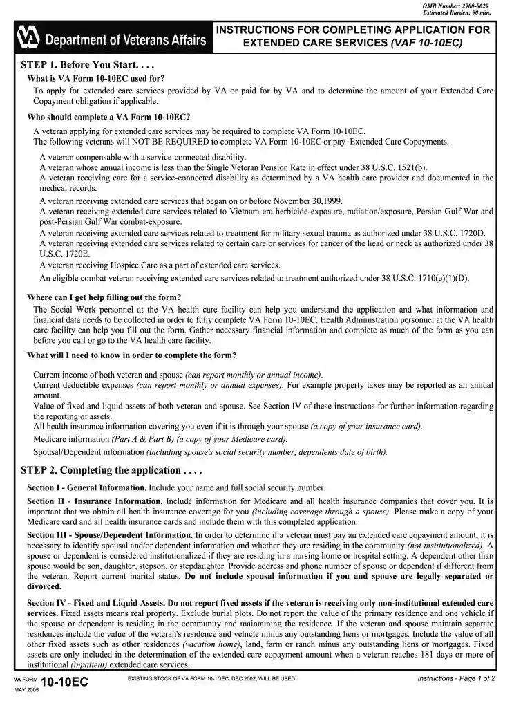 va form 10 10ec 2005 Preview on Page 1