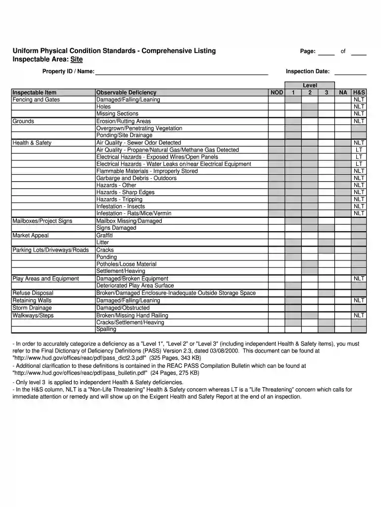 nspire inspection checklist Preview on Page 1