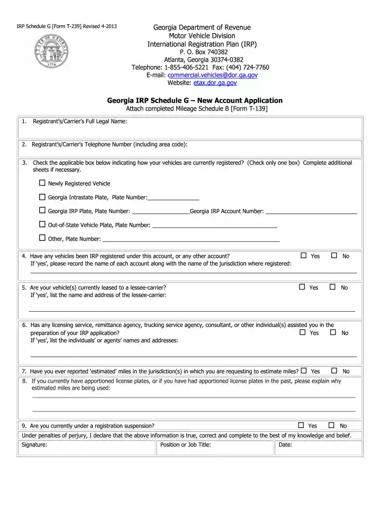 schedule g form t239 2013 Preview on Page 1