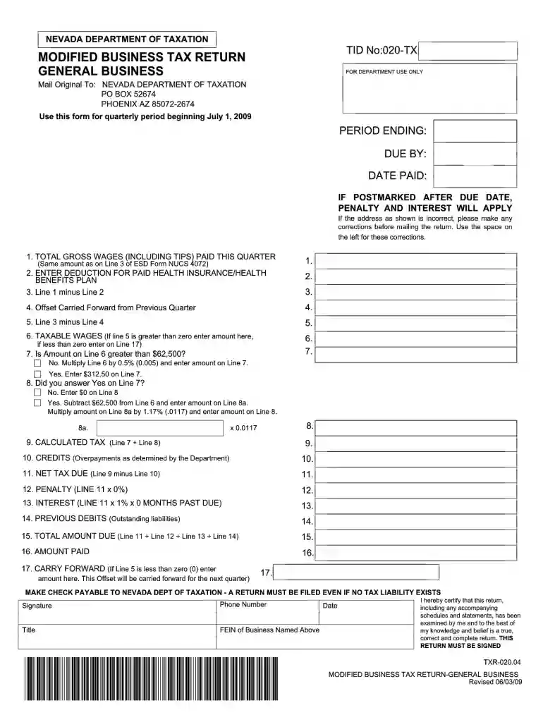 txr 020 04 2009-2019 form Preview on Page 1