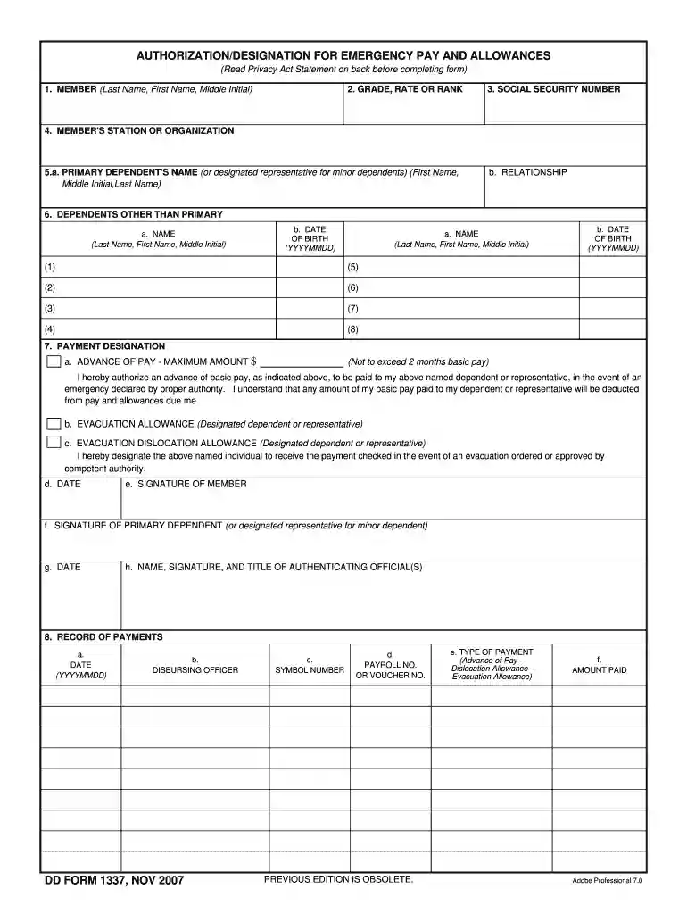emergency authorization form Preview on Page 1