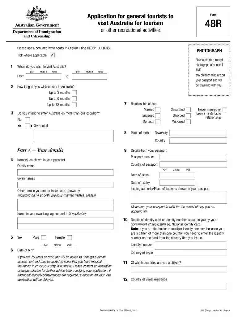 australia tourist visa fees Preview on Page 1