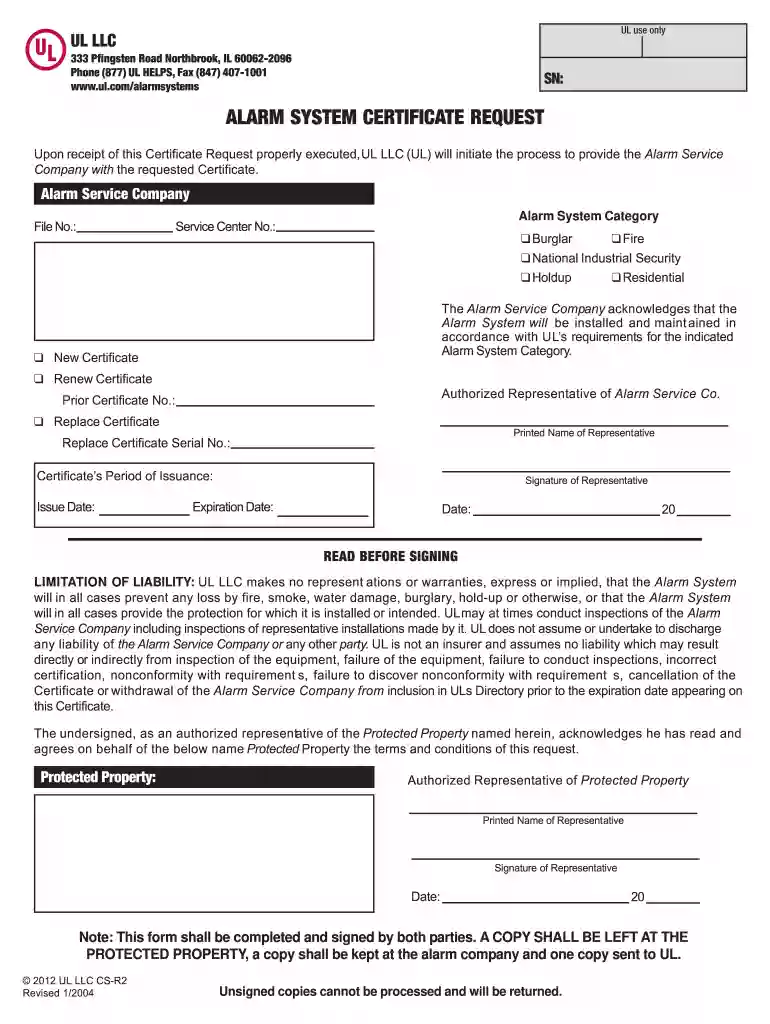 simplisafe alarm certificate Preview on Page 1