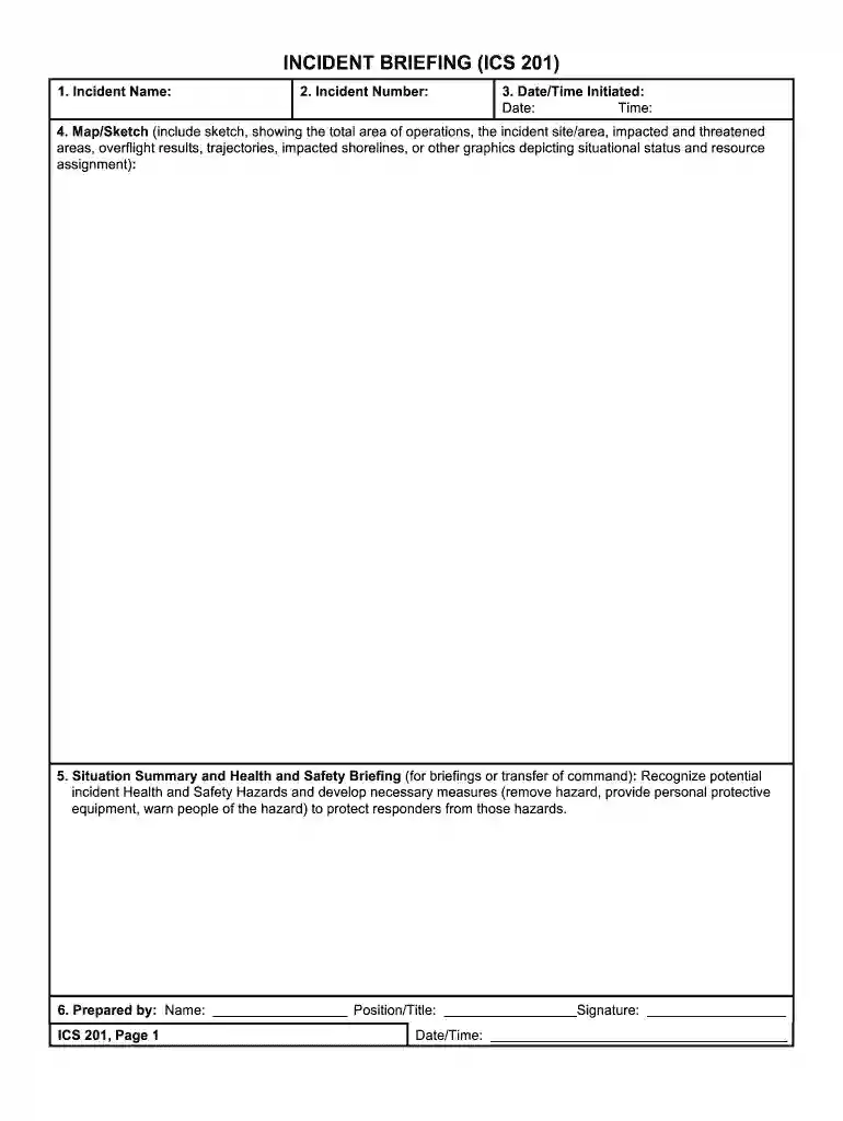 which statement best describes ics form 201 Preview on Page 1