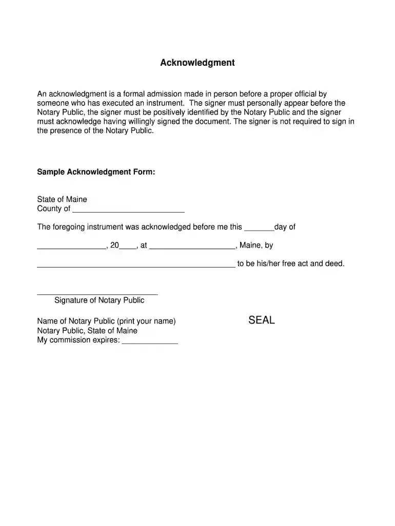 maine notary block Preview on Page 1