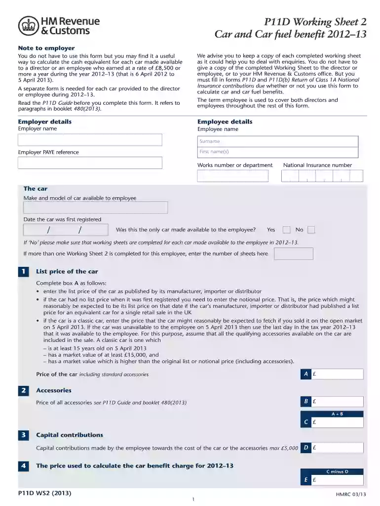 manual p11d download 2012 2013 form Preview on Page 1