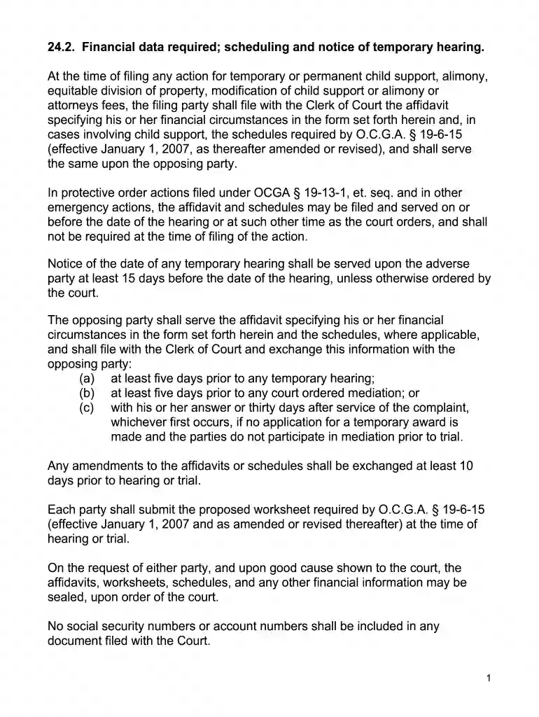 form financial affidavit Preview on Page 1