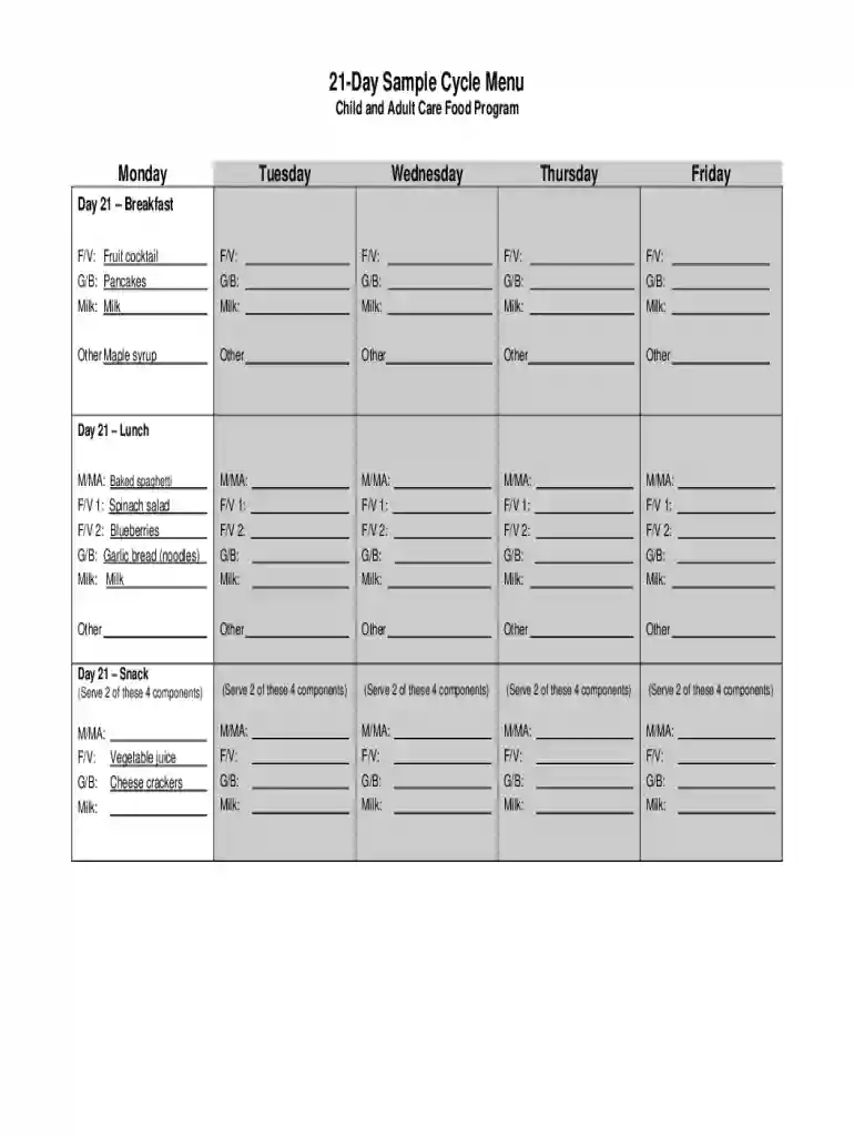 cyclical menu Preview on Page 1
