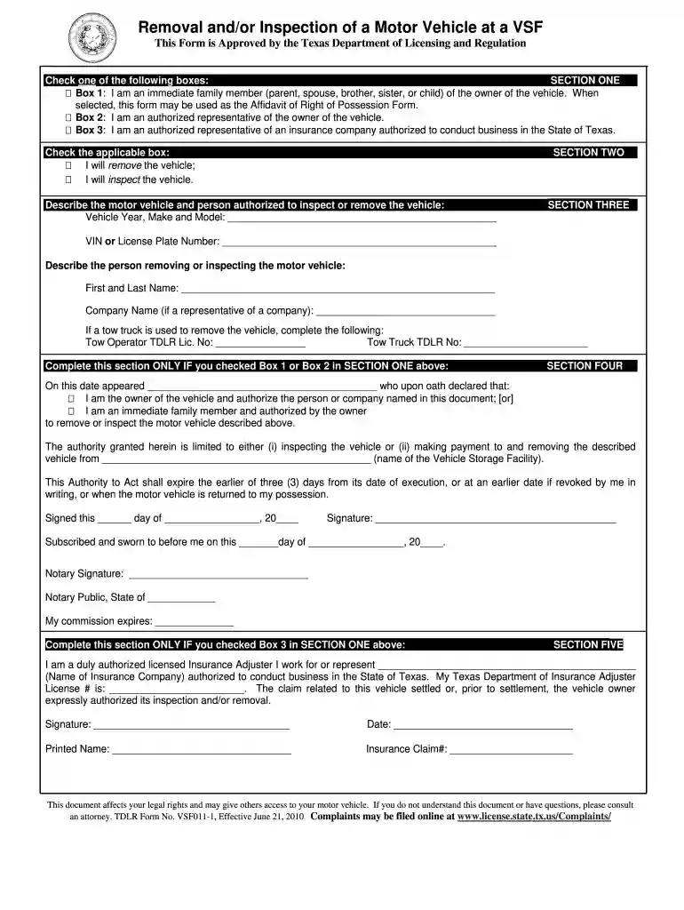 vsf 13 form Preview on Page 1