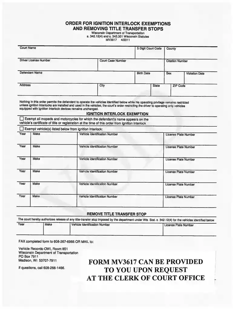 wisconsin ignition interlock exemption form Preview on Page 1