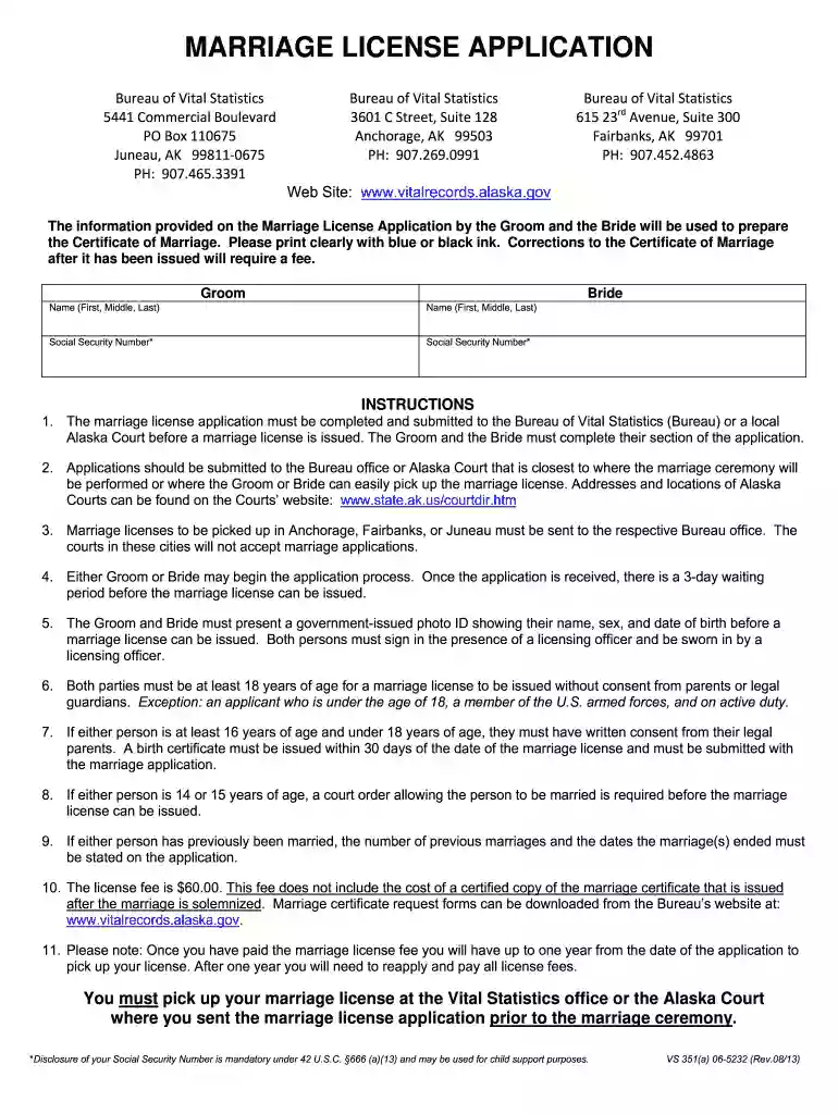 alaska marriage license online application Preview on Page 1