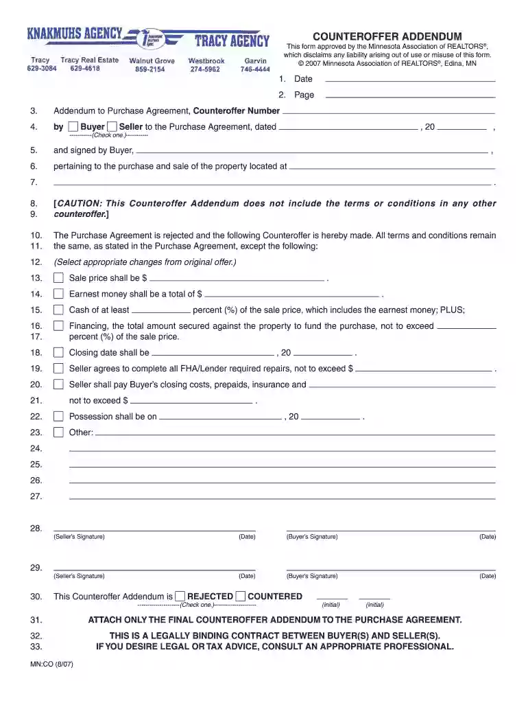 purchase agreement minnesota Preview on Page 1