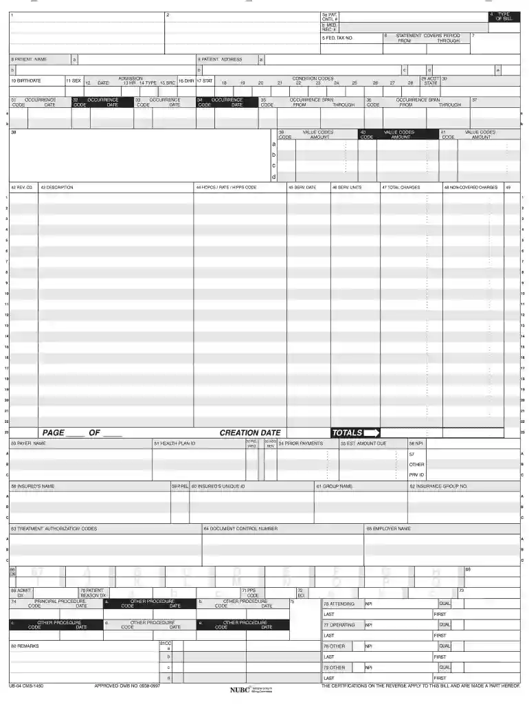 printable cms 1450 Preview on Page 1