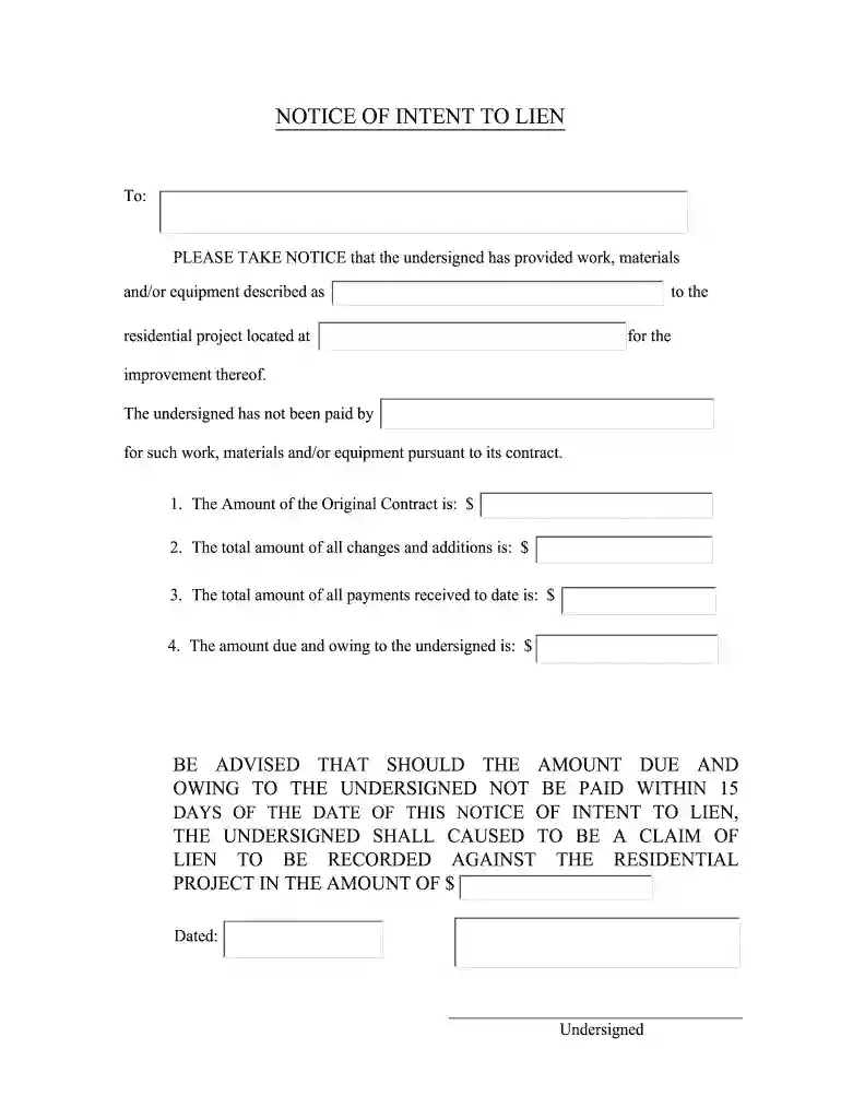 notice of intent to lien texas pdf Preview on Page 1
