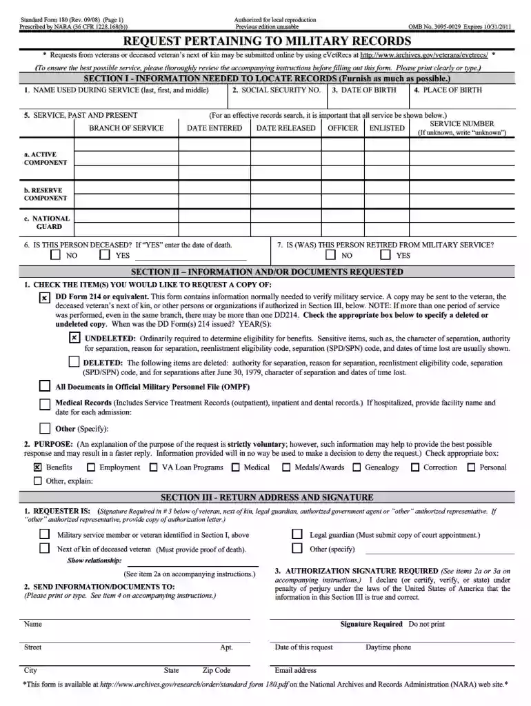 form sf180 Preview on Page 1