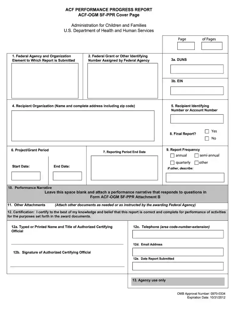 acf performance progress report Preview on Page 1