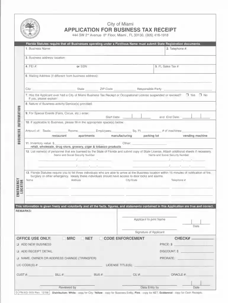 palm bay business tax receipt Preview on Page 1